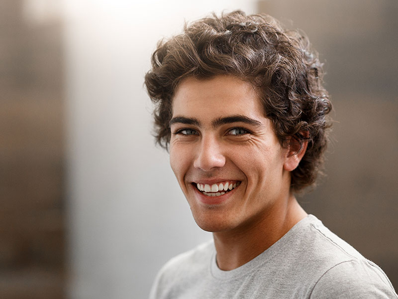 young man smiling